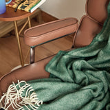 Herringbone Throw in Forest