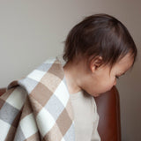 Check Baby Blanket in Dune