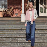 Broken Herringbone Scarf in Clay Rose