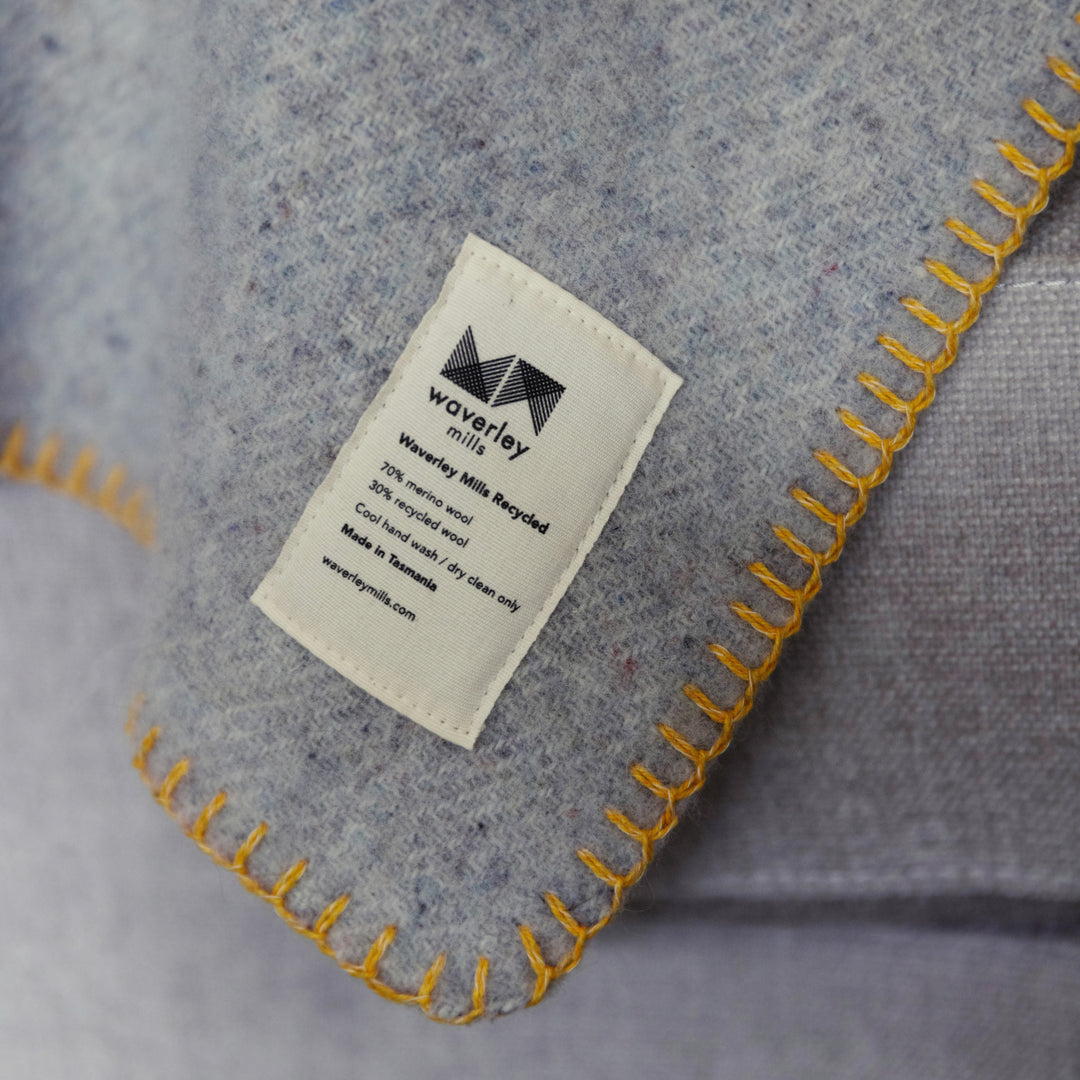 Large Recycled Wool Pet Blanket in Gold Waverley Mills