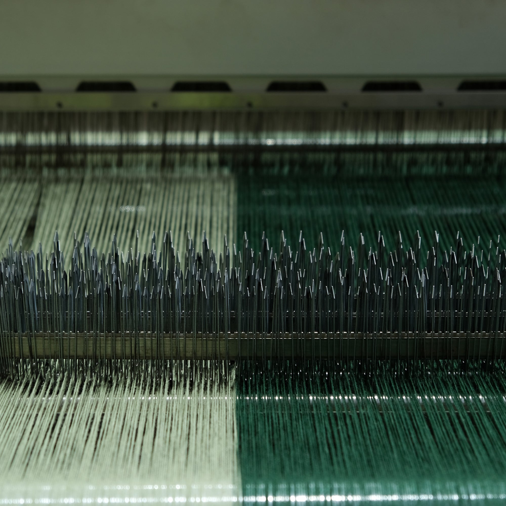 A Geo blanket on the loom.