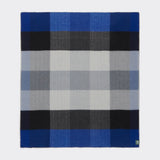 Full view of seafarer check travel rug showing bold check pattern.