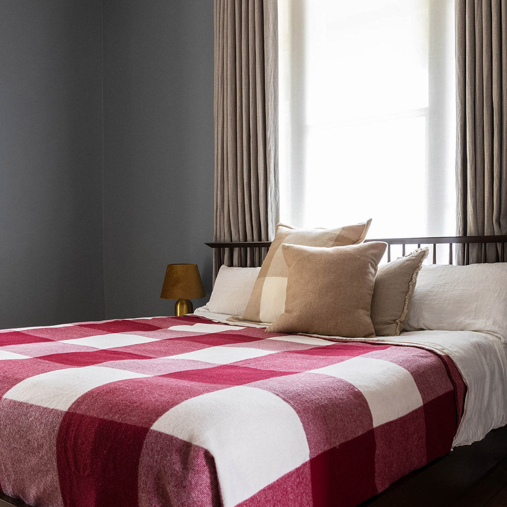 Smith's Lane European Cushion Cover in Tan Check