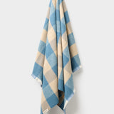 Traditional Check Picnic Rug in Wineglass Bay Blue