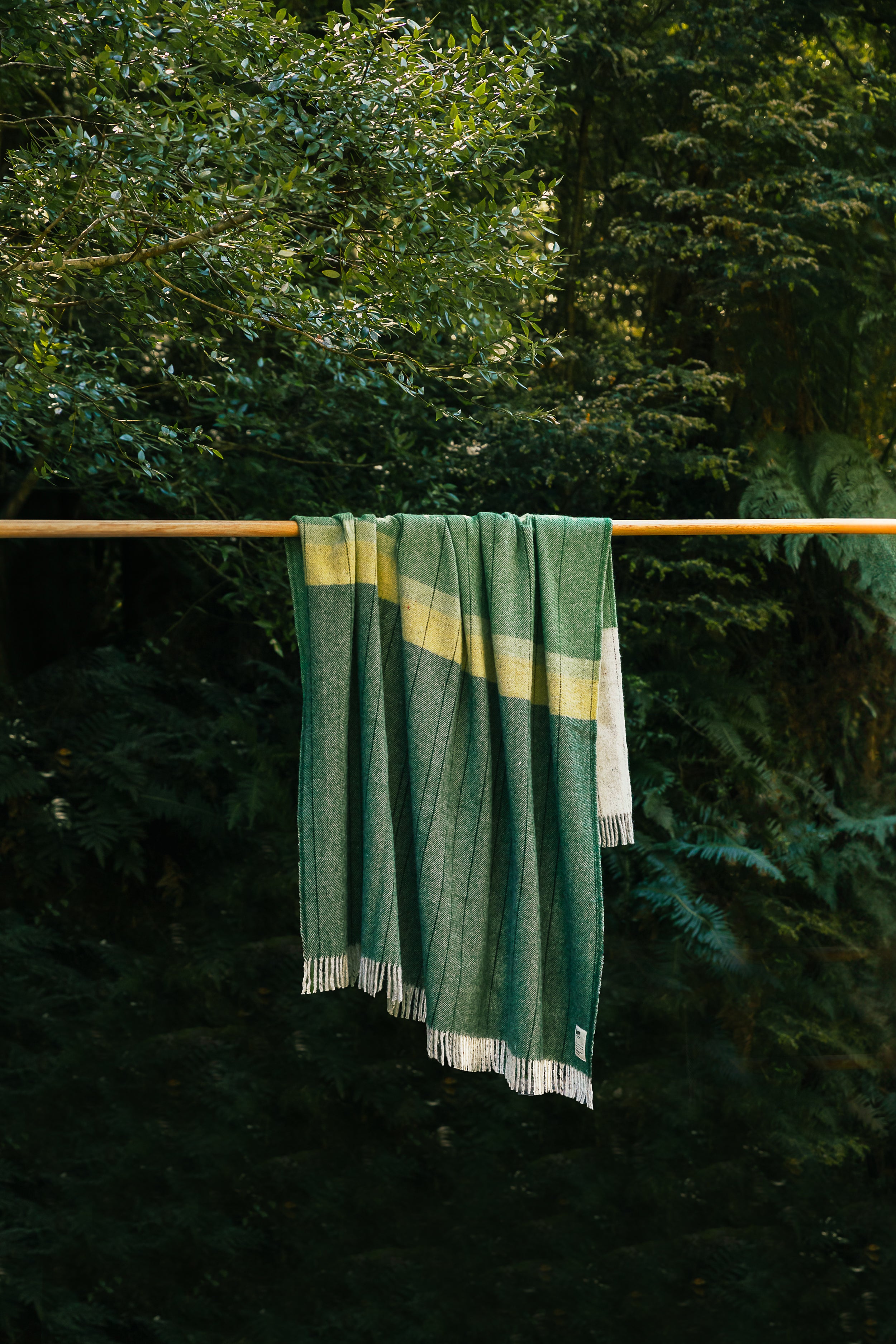 The Tarkine Forest throw hanging in the Tarkine.