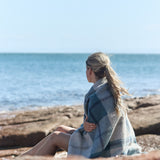 Freycinet Plaid Travel Rug in Sleepy Bay Blue
