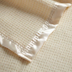 WM 60Day Campaign Range 29 Micron;Blanket Merino Waffle Nursery Blanket Natural with Natural Satin Cot